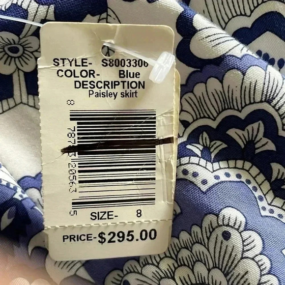 Pink Tartan Blue Paisley Skirt sz  8 - Picture 8 of 10